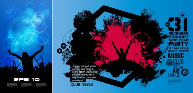 Club - vektör çizim parti insanlar