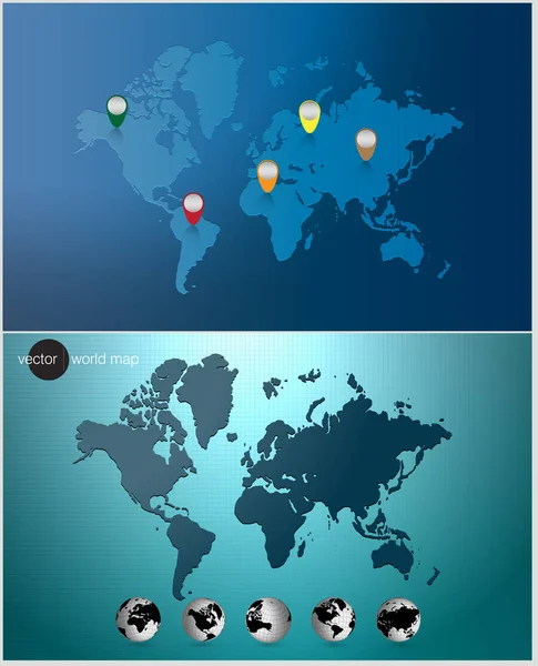 Ilustración Del Vector Del Mapa Mundial — Vector de stock