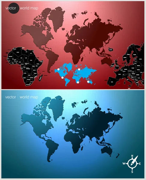 Mapa Mundial Ilustração Vetorial — Vetor de Stock