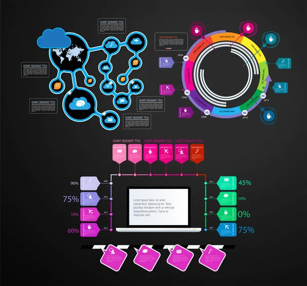 Geschäftsinfografische Elemente Datenvisualisierung Vektor Design — Stockvektor