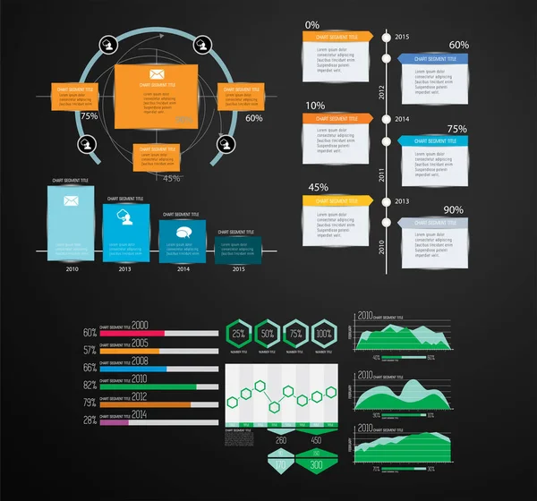 Elementos Infográficos Negócios Design Vetorial Visualização Dados — Vetor de Stock