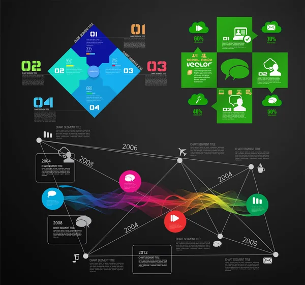 Elementos Infografía Empresarial Visualización Datos Diseño Vectorial — Vector de stock