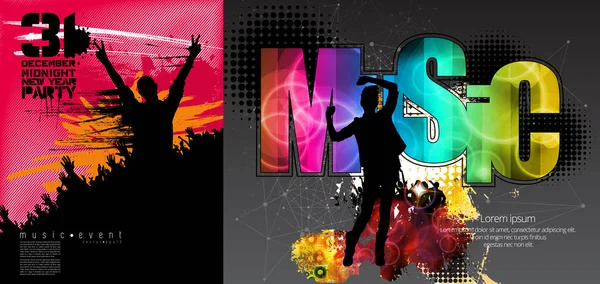 Silhouettes Dancing People Club — Stock Vector