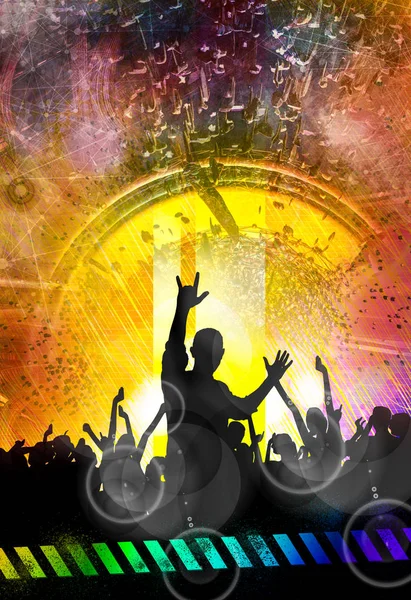 Cheering Crowd Concert Illustration — Stock Photo, Image