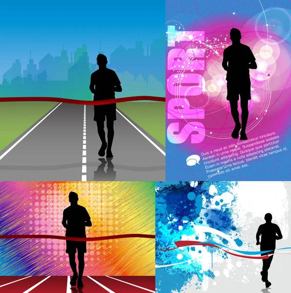 Young Fitness Runner Vector Illustration — Stock Vector