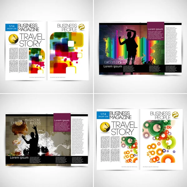 Afdrukken Magazine Brochure Lay Out Eenvoudig Bewerken — Stockvector