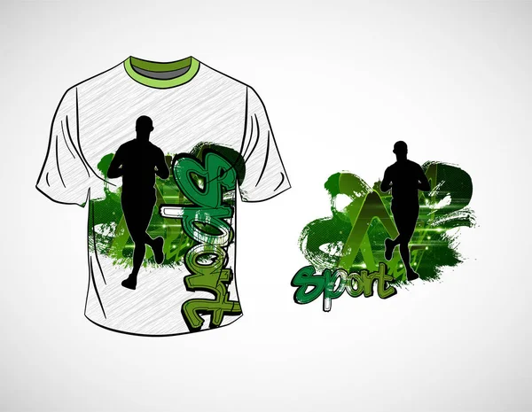 Plantilla Camiseta Para Corredor Fitness Joven Vector — Archivo Imágenes Vectoriales