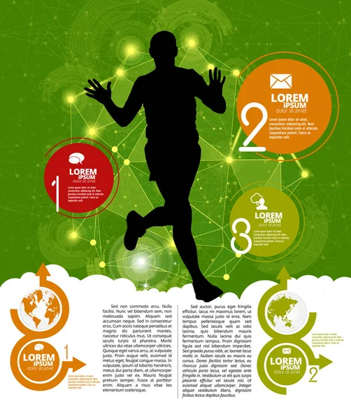 Młody Biegacz Fitness Ilustracja Wektor — Wektor stockowy