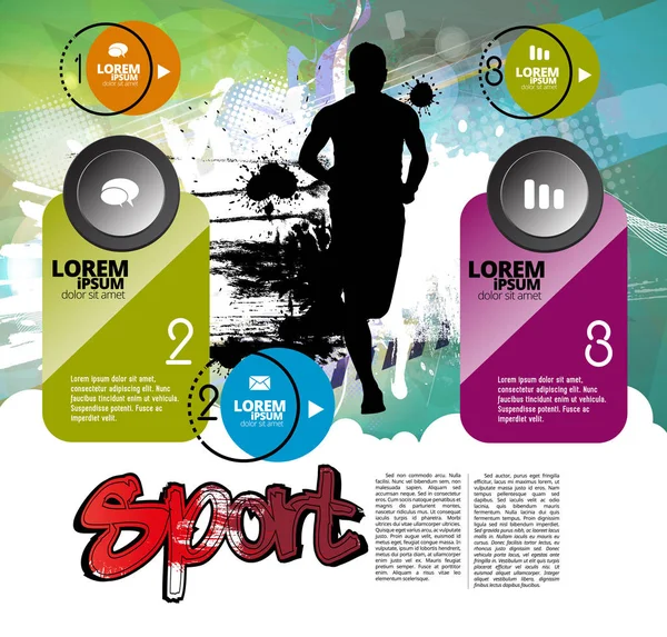 Menjalankan Desain Manusia Dengan Elemen Infografis Ilustrasi Vektor - Stok Vektor