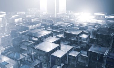 3D render fütüristik arka plan - illüstrasyon 