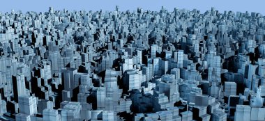 Soyut metalik küpler arka plan 3D render-Illüstrasyon 