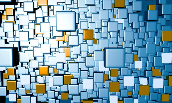 Rendering Abstract Metallic Cubes Background Illustration — Stock Photo, Image