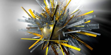 Soyut bağlantı yapısının 3D Rendering-Illustration 