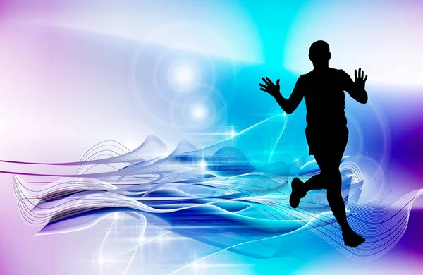 Maratona Corrida Pessoas Correm Ilustração Vetorial — Vetor de Stock