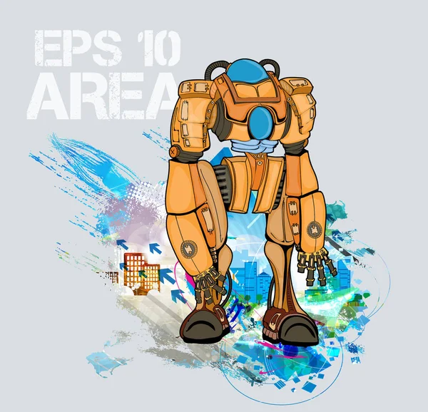 Futuristic Robot Vector Illustration — Stock Vector