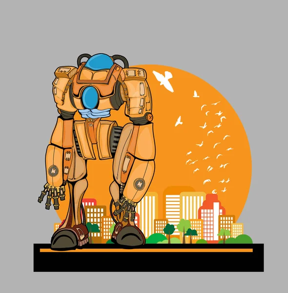 Robot Futurista Ilustración Vectorial — Vector de stock