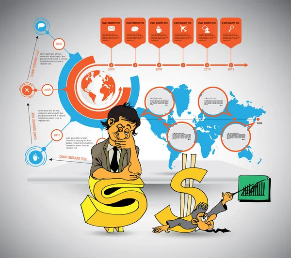 Elementi Vettoriali Infografici Illustrazione Aziendale — Vettoriale Stock
