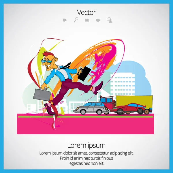 Businessman Desene Animate Lucru Colecție Caractere Vector — Vector de stoc