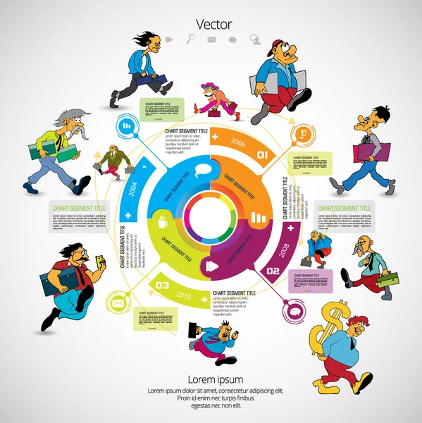 Abstrakcyjny Szablon Infografiki Postacią Kreskówki Ilustracja Wektora — Wektor stockowy