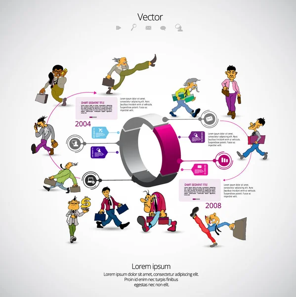 Abstrakte Infografik Vorlage Mit Comicfigur Vektorillustration — Stockvektor
