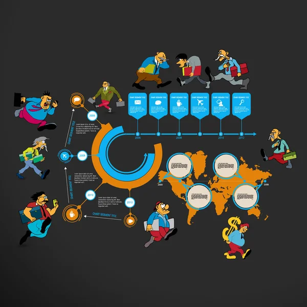 Elementi Infografici Aziendali Visualizzazione Dei Dati Progettazione Vettoriale — Vettoriale Stock