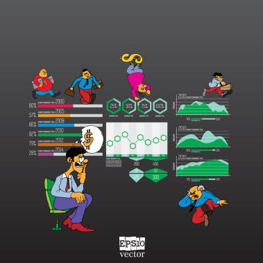 İş illüstrasyonu için bilgi vektörü ögeleri