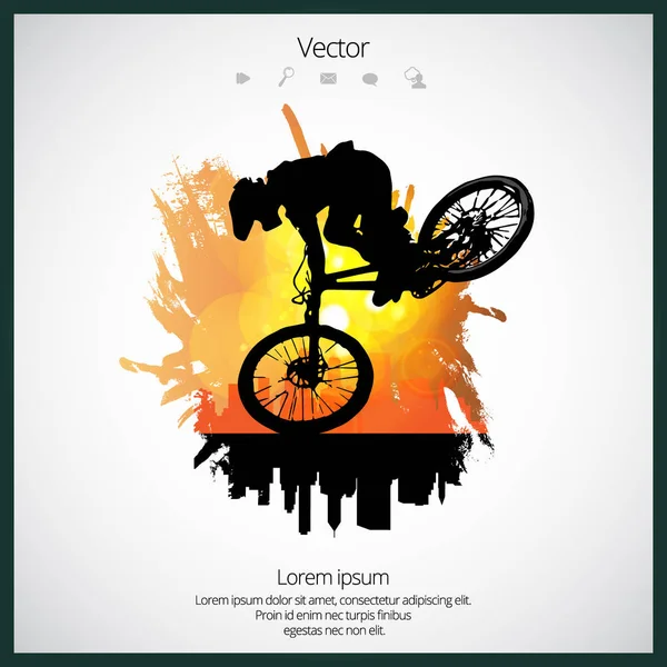 Sport Illustration Bmx Ryttare — Stock vektor