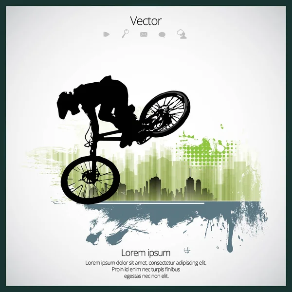Sport Illustration Bmx Ryttare — Stock vektor