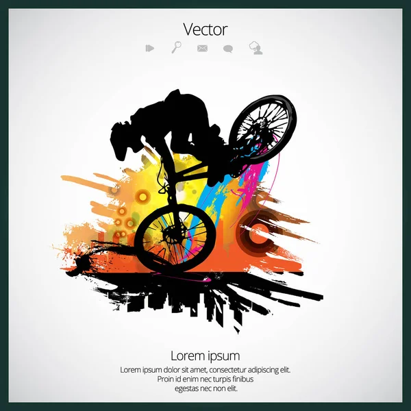 Sport Illustration Bmx Ryttare — Stock vektor