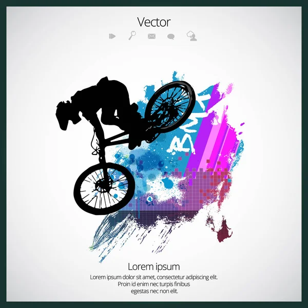 Sport Illustration Bmx Ryttare — Stock vektor