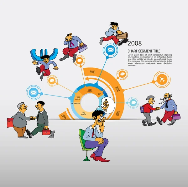 Abstrakcyjny Szablon Infografiki Postacią Kreskówki Ilustracja Wektora — Wektor stockowy