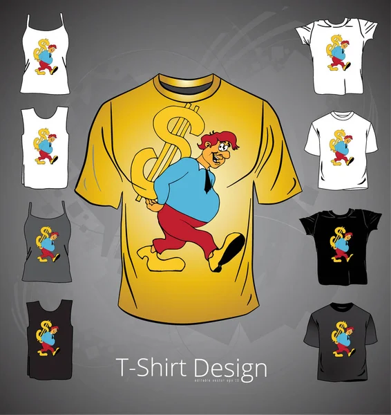 Shirt Com Personagem Empresário Desenhos Animados Vetor — Vetor de Stock