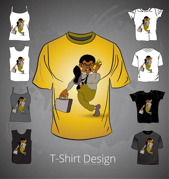 Shirt Cartoon Businessman Character Vector — Stock Vector