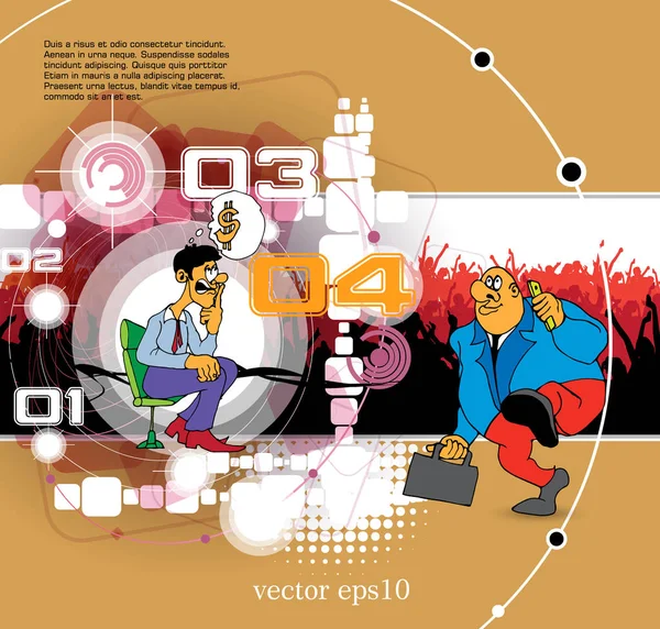 Uomo Affari Personaggio Dei Cartoni Animati Illustrazione Vettoriale — Vettoriale Stock