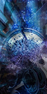 dijital teknoloji kavramı banner arka plan için hazır 3D render