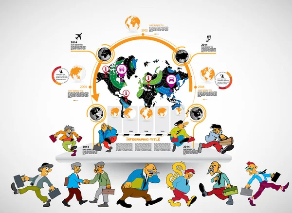 Layout Infográfico Negócios Projetar Modelos Apresentação Coloridos — Vetor de Stock