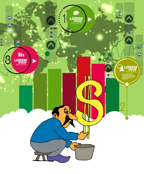 Modello Astratto Infografica Illustrazione Vettoriale — Vettoriale Stock