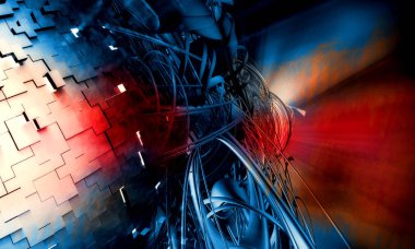 Soyut bağlantı yapısının 3d render