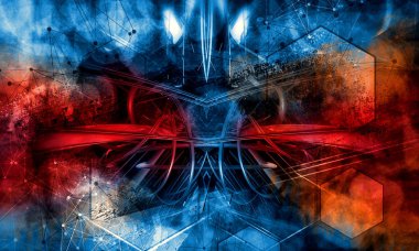 dijital teknoloji kavramı banner arka plan için hazır 3D render