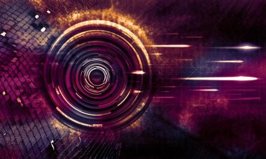 Soyut dijital teknoloji arkaplanının 3B görüntülenmesi