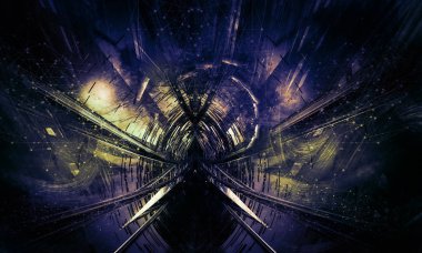 Soyut dijital teknoloji arkaplanının 3B görüntülenmesi