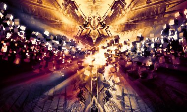 dijital teknoloji kavramı banner arka plan için hazır 3D render 