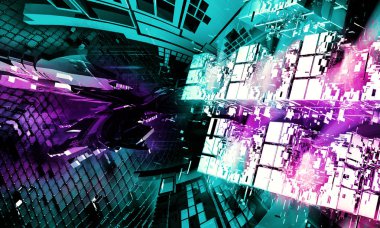 Soyut teknoloji dijital hi teknoloji kavramı afiş arka plan için hazır 3d render 