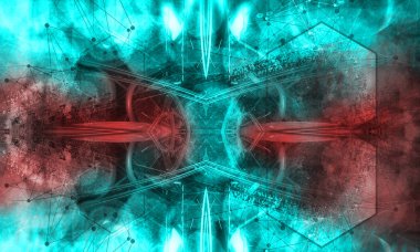 Soyut dijital teknoloji arkaplanının 3B görüntülenmesi