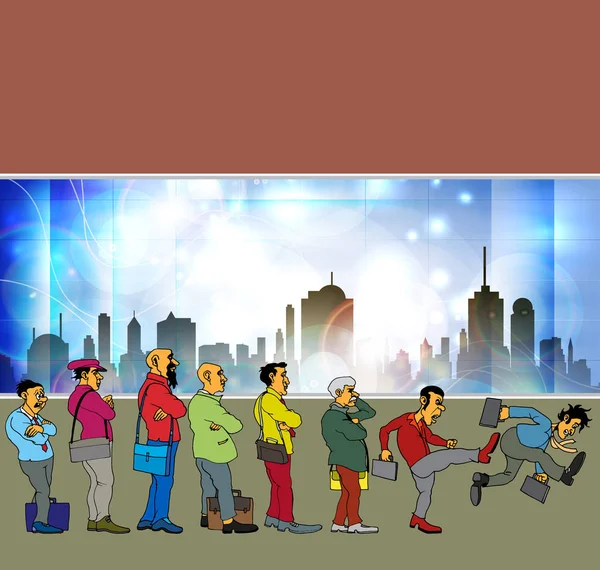 Città Scena Strega Personaggi Dei Cartoni Animati Sfondo Vettoriale — Vettoriale Stock