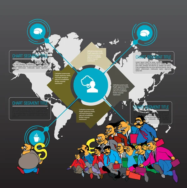 Abstrakcyjny Szablon Infografiki Postacią Kreskówki Ilustracja Wektora — Wektor stockowy