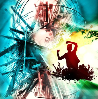 İnsanlar dans ile parti arka plan