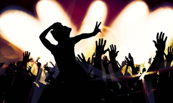 Silhouette Party Crowd Illustration — Stock Photo, Image