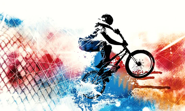 Sport Illustration Bmx Ryttare — Stockfoto