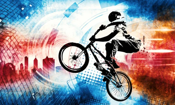 Sport Illustration Von Bmx Rider — Stockfoto